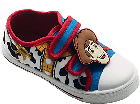 Disney Toy Story Jungen Mädchen Riemchenverschluss Canvas Sommerschuhe Pumps Sneaker Woody oder Buzz Lightyear Kind Größe 39-47, Woody, 24 EU