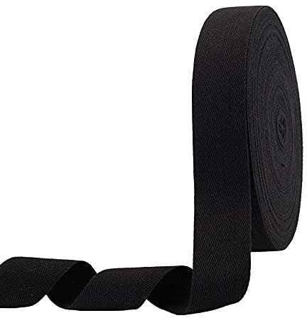 nbeads 49 Yards (45m)/Roll Baumwolle gurtband, 4cm Breite Cotton Tape Bänder Fischgräten Baumwoll Webbings Flache schnüre Aus Baumwolle Für Wohnkultur, Geschenke Einpacken, DIY Basteln Nähen, Schwarz