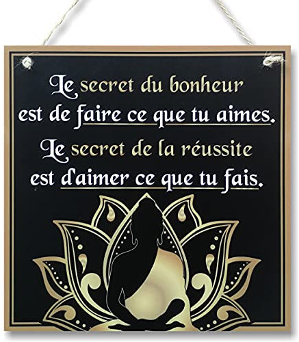 CARISPIBET Le secret du bonheur | Enseignes decoratives pour chez vous décoration pour le salon Panneau de maison 20 x 20 cm