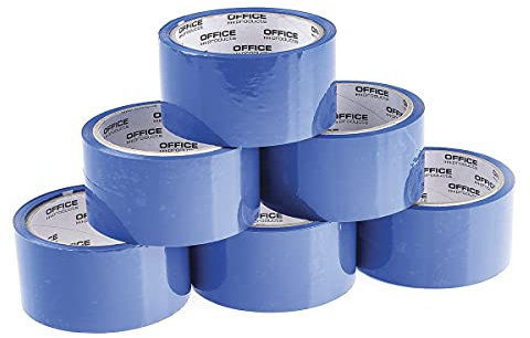 OFFICER PRODUCTS PRODUCTS 15025031-01 Lot de 6 rouleaux de ruban adhésif d'emballage Bleu 48 mm x 46 m