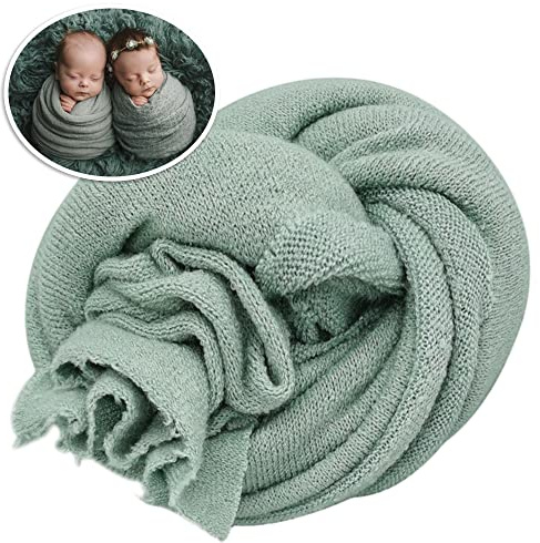 DIY Newborn Photography Props Soft Stretch Knit Blanket Handmade Wrap for Baby Boys Girls Photography Shoot