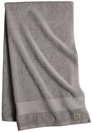 Lacoste Heritage 100% Supima Cotton Bath Towel, Meteorite, 30 x 54 – Highly Absorbent & Quick Drying, Premium Super Soft Bath Towel, Bathroom Essential, Gift for All Occasions, Machine Washable
