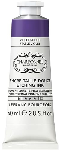 Charbonnel Kupferdruckfarben, hochpigmentierte Tiefdruckfarbe, ausgezeichnete Lichtechtheit, Vegan, lebendige Farben, alterungsbeständig, 60ml Tube - Permanentviolett