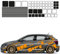 1A Style Sticker Auto Aufkleber Set 63 Teilig Autodekor KFZ Seitenaufkleber Tuningset Camper Wohnwagen Premiumfolie (Orange)