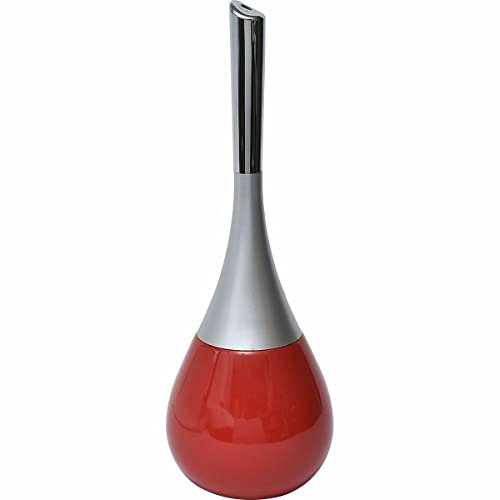 Hayrets Klobürste - Toilettenbürste aus Steingut, WC-Bürste für Badezimmer mit schnell trocknendem Haltersatz - WC-Bürstengarnitur Keramik in Tropfenform - Antibakterielle Klobürste-Set (Rot)