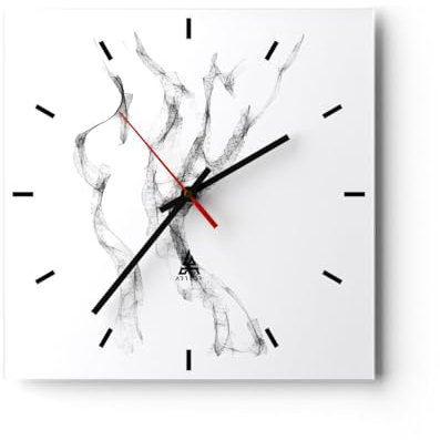 Modern Wanduhr Frau Körper Nacktheit 30x30cm Quadrat Klein Wand Uhr Glas Analog Zimmeruhren Küche Büro Wohnzimmer Glasuhr Wall Clock Dekoration Design Wanddekoration Küchenuhr C3AC30x30-4938