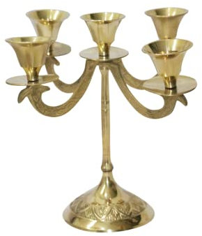 LAKSHMI'S EAGLE Kandelaber aus Messing, Gold, Vintage-Kandelaber, 5-armig, Kandelaberständer im europäischen Stil, Kandelaber-Mittelstücke, Einweihungskerzenhalter, Geschenk