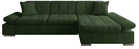 Mirjan24 Ecksofa Malwi Cord mit Regulierbare Armlehnen, L-Form Sofa mit Schlaffunktion und Bettkasten, Design Eckcouch, Wohnlandschaft, Couch (Poso 14, Seite: Rechts)