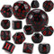 YILAIDA DND Dice Polyedrisches Würfel Set - 15 Stück mit Beuteln D3-D100 Würfel Polyeder Würfel DND Spiel Würfel für Dungeons und Dragons RPG MTG (Schwarz und Rot)