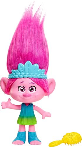 Mattel DREAMWORKS TROLLS Rainbow HairTunes Poppy-Puppe - Licht und Geräusche, leuchtendes Haar, Musik und Sätze, abnehmbare Krone, für Kinder ab 3 Jahren, HNF20