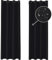 Ystyle Gardinen 2er Set, Thermovorhang Kälteschutz, Outdoor Vorhang Wetterfest Mit Ösen, Verdunkelungsvorhang, Vorhänge Blickdicht, Curtains Wohnzimmer, Thermovorhang Hitzeschutz, Schwarz