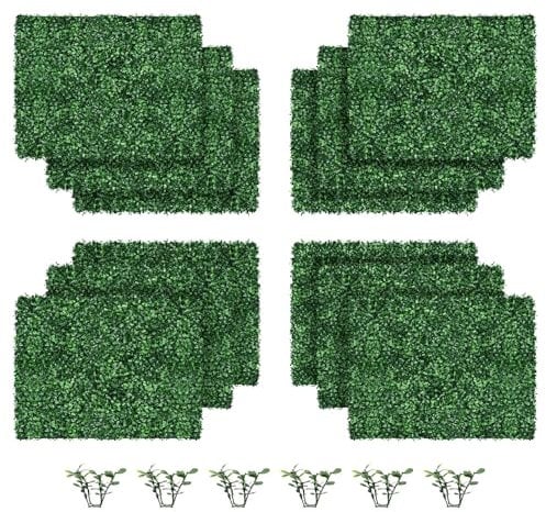 NANANARDOSO Graswandpaneele, 43,2 x 33 cm, künstliche grüne Wandpaneele, Hintergrund, UV-geschützt, Sichtschutz, Buchsbaum, für Garten, Hof, Innen- und Außenbereich, Pflanzen-Wanddekoration