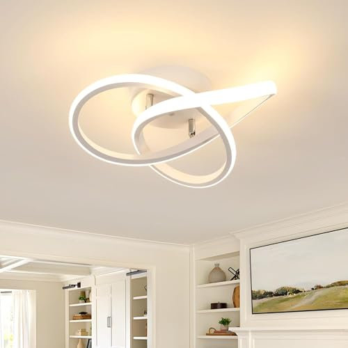 Deckenlampe LED, 30W 3300LM LED Deckenleuchte Modern 3000K Warmweiß Licht, Kreative Blumenform Deckenleuchte LED Weiss Deckenbeleuchtung für Schlafzimmer Flur Küche Balkon