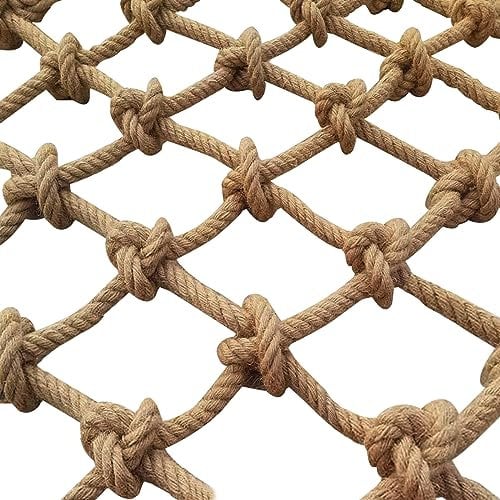 SSWZHANG Sicherheitsnetz Hanf Hanfnetz Kindertreppe Balkon Anti-Fall-Netz Kletternetz Restaurant Bar Dekorationsnetz Zaunnetz Jute-Netz Isolationsnetz Hängemattenschaukel(Size:1 * 3m(3 * 10ft))
