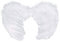 Tradineur - Alas de ángel con plumas y tirantes elásticos, complemento para disfraz de Halloween, carnaval, cosplay, fiestas, navidad (Blanco, 45 x 35 cm)