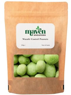 Maven wholefoods Wasabi Coated Peanuts 250g | GMO Free | Vegan | High Source of Fibre & Protien | Healthy Snacking | Suitable for Vegetarian | Packed Fresh in Resealable Bags