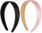WLLHYF 2 Stück Satin-Stirnbänder 2,5 cm breit hartes Kopfband modisches solides Stirnband rutschfest einfarbig Haarbänder DIY-Haarschmuck für Frauen Mädchen Halloween Weihnachten (Schwarz+Rosa)