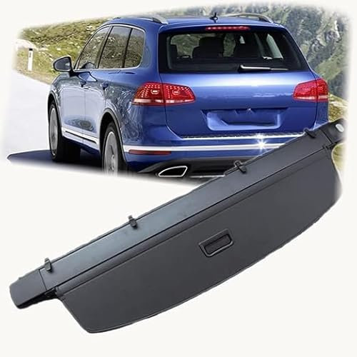 DUROD Auto Laderaumabdeckung Rollo für VW Touareg 2011 2012 2013 2014 2015 2016 2017 2018, Einziehbare Kofferraum Schutz Abdeckung Cargo Cover Innere
