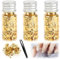 VFANDV Feuille d'or, 3 Bouteilles de Feuilles d'or Décoratifs avec Pince à épiler Feuille d'or Artisanale Feuille Décorative pour la Peinture Art de la Résine Statue Dorée Art des Ongles