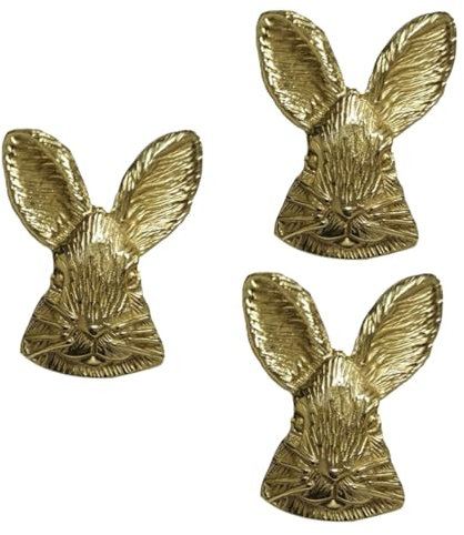 BESTonZON 3 Stück Kaninchen-Schubladenknöpfe Bücherregale Vintage-Dekor Möbel Buch Medaillon Küchenschrank Türgriffe Schranktürknöpfe Küchenknöpfe Schrankgriffe Mais Reines