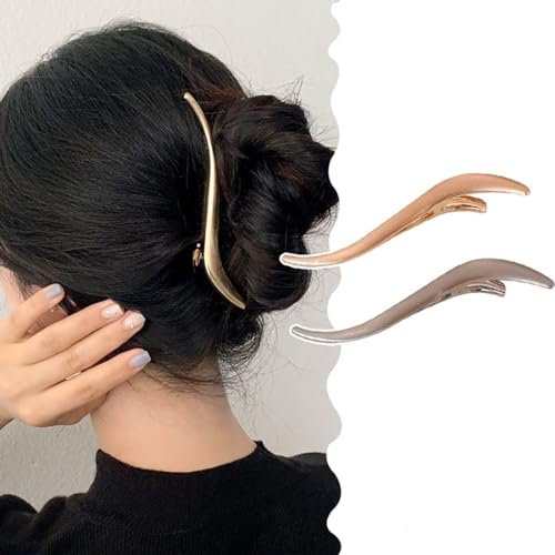 Danshinbow 2 fermagli per capelli a becco d'anatra in metallo opaco, antiscivolo, per donne e ragazze