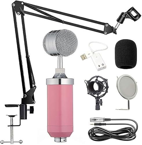 SSDDLZEQ Condenser Microphone Kit Microphone Set Gaming Microphone With Adjustable Microphone Suspension Scissor Arm