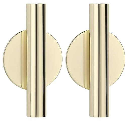 Wandmontage Vase Rohr 2 Stück Hängende getrocknete Blütenwandvase Glatte Metallblütenvasen, runden für Familienversammlungen, Jubiläum, golden 4,3x2,4, Wandpflanzer für Innenpflanzen