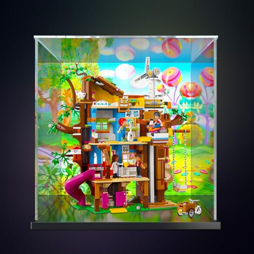 LE-GO toy model acrylic display box, suitable for LE-GO 41703 good friends series friendship tree house model transparent display box. (Not including model) (Background spray painting model)
