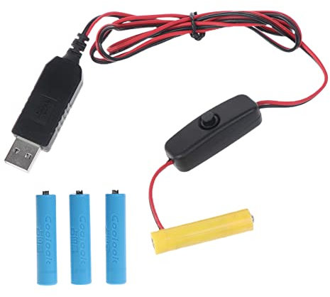 6V Battery USB Powered Clock Holiday Light Fan for LED 4 Batteries Replacement