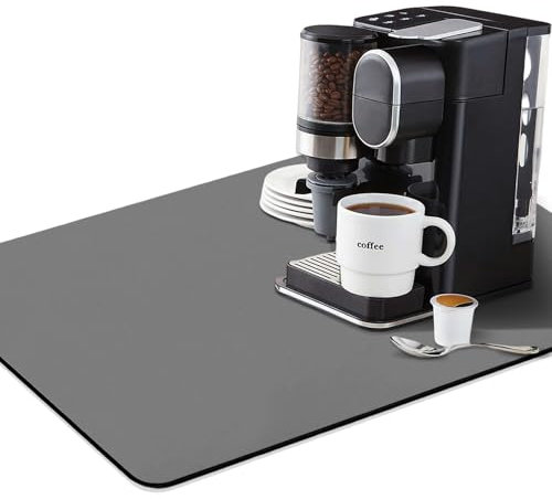 Alfombrilla Fregadero Cocina 40*60cm, Escurridor Platos Super Absorbente, Tap Mat for Kitchen Sink Adecuada para Encimeras de Cocina, Secadoras de Vajilla Cafeteras Alfombrillas (Gris Oscuro)