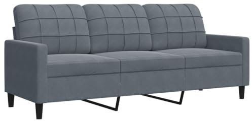 Willood 3 Sitzer Sofa Couch Sessel Dunkelgrau 180 cm Samt