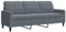 Willood 3 Sitzer Sofa Couch Sessel Dunkelgrau 180 cm Samt