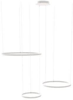 s.luce LED 3er-Ring Pendelleuchten Kombination Exzentrisch Hängelampe Ringlampe, Farbe:Weiß, Größe:Ø 80 | 60 | 40cm