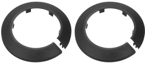 sourcing map 2Pcs Flange Pipe Cover Decoration with 75mm Outer Diameter, PP Plastic Radiator Escutcheon, Buckle Type Round Water Pipe Drain Line Cover, Black