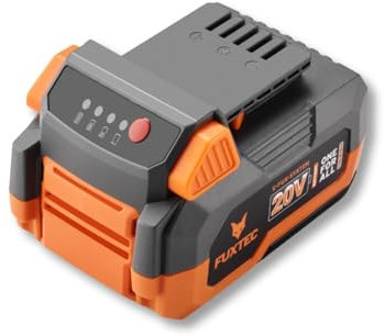 Fuxtec 20V Akku 5Ah FX-E1B5AH, leistungsstarke Li-Ion Batterie passend für 20V Gartengeräte & Werkzeuge, integrierte LED-Anzeige, Ladezeit 150 Min, 5000 mAh
