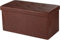 COSYLAND Sitzhocker Sitzbank mit Stauraum, Faltbare Sitztruhe Fußbank Aufbewahrungsbox Polsterhocker, Leinen, 76x38x38 cm (Rötlich Braun)