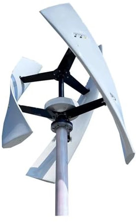 Kit de generador de turbina eólica Generador de viento de energía alternativa, turbina aerogeneradora de eje Vertical, ventilador de molino de viento for uso doméstico, 1000w(White,12V_1000W)