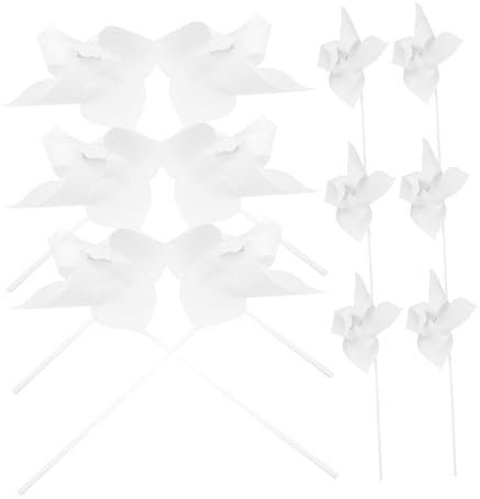 Kisangel 12pcs Color Your Own Pinwheel Kits White Blank Paper Craft for Boys and Girls Activities Promote Creative Play and Outdoor Fun Windmills for