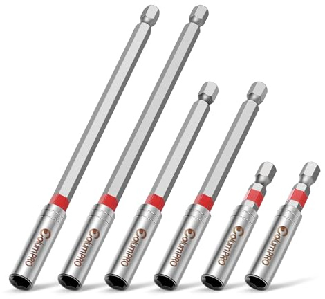 ColumPRO Magnetischer Bithalter, 6-tlg. Set, 60/100/150 mm, Bitverlängerung | Bithalter magnetisch & Bit Verlängerung: Sicherer Halt und mehr Reichweite für tiefe und schwer erreichbare Schrauben.