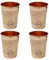 Fashnkart Bicchieri in rame puro Set di 4 bicchieri per acqua potabile Ayurveda Health Pure Tumblers Tazze in rame 10,14 Oz 300 Ml (in rilievo)