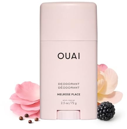 OUAI Aluminiumfreies Deodorant – Deo für Frauen mit 24-Stunden-Geruchsschutz & unsichtbarer Anwendung – mit Duftnoten von Rose, Beere, Litschi & rosa Pfefferkörnern – Melrose Place (72g)