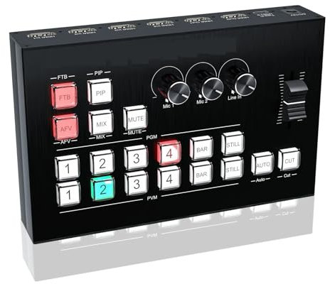 Schaltgerät 4K Video Switcher Mic Mixer Multi Kamera Live Streaming Rundfunk Produktion Unterstützung Typ C Video Capture Card Aufnahme Erweiterte Kompatibilität