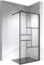 INEA Paroi de douche à l'Italienne noire 70 x 200 cm style atelier, verre sérigraphié 8mm