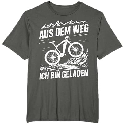 Akku E bike Herren lustig Fahrrad Humor Elektro Mountainbike T-Shirt