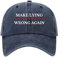 Beauace Outdoor Unisex Make Lying Wrong Again Baseballmützen Vintage Sun Cap Sommer Hut Denim-Baseballkappe mit Stickerei für Männer Frauen (Navy Blue, ONE Size)