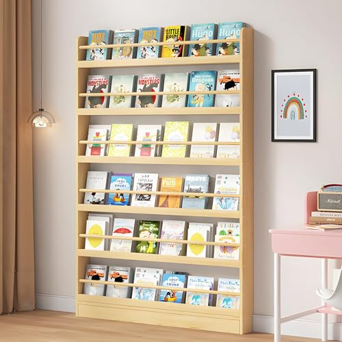 Hyunbdes Kinderbücherregal Wandregale, platzsparendes Regal hinter der Tür, schnelle und Flexible Montage – hohes Holzregal für Kinderzimmer, Kinderzimmer, Schlafzimmer