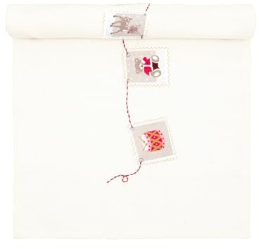 GreenGate Table Runner Xmas Letter White w emb