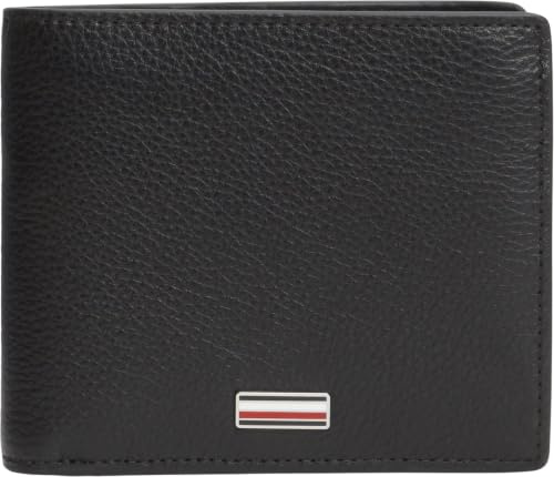 Tommy Hilfiger Herren Geldbeutel Central Flap and Coin aus Leder, Schwarz (Black), Einheitsgröße