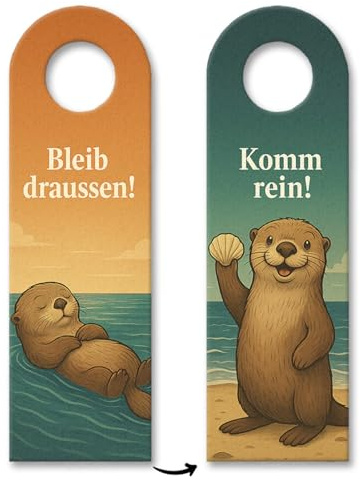 Seeotter Komm rein Bleib draußen Türhänger Maritim Witziger Türanhänger für Seeotter-Fans