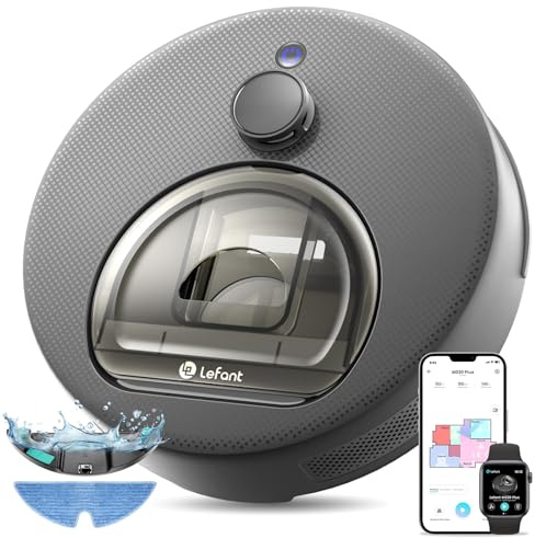 Lefant M330 Plus Robot Aspirapolvere 5000Pa Anti-Groviglio Peli Animali | Robot Aspirapolvere con Mappatura, Bocchetta Senza Spazzola, Evita Tappeti, Mop Magnetico, Pulizia Casa e Pavimenti Duri